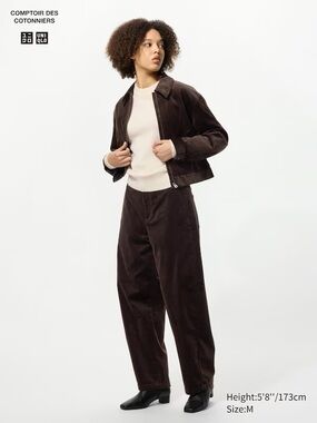 Uniqulo Corduroy Barrel Pants - Dark Brown